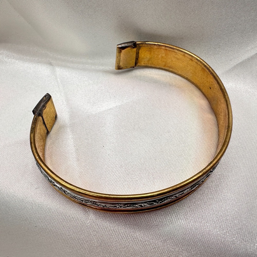 Vintage 90 Engraved Boho Cuff Bracelet Women's Statement Jewelry